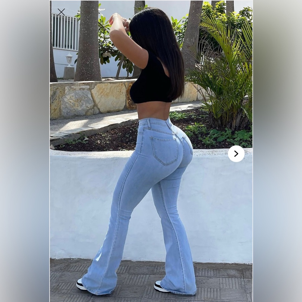 Fashion Nova Sky Blue Flare Leg Jeans